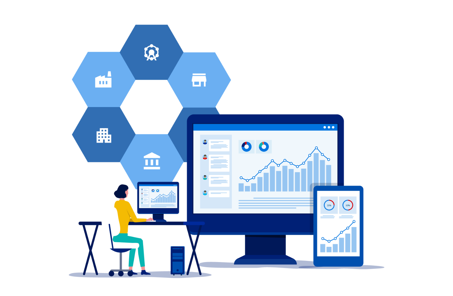 健康経営の推進を示すイメージ